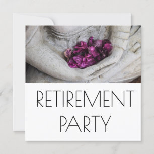 BUDDHA MET BLOSSOMS RETIREMENT PARTY INVITATION KAART