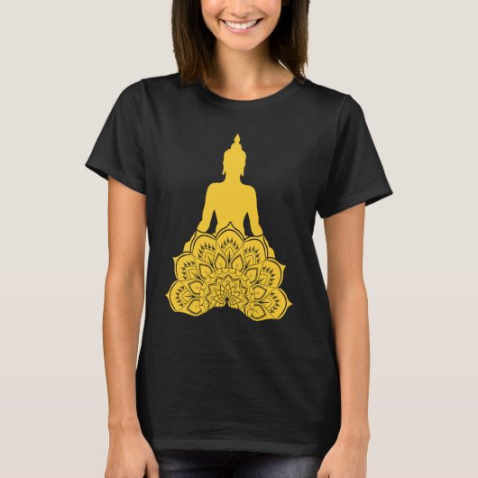 Buddha Monk Namaste Praying Pray Smile Happy Laugh T-shirt (Voorkant)