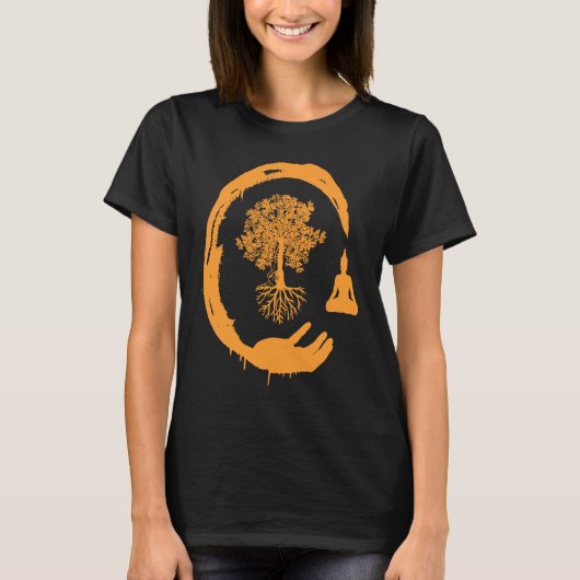 Buddha Monk Namaste Praying Pray Smile Happy Laugh T-shirt (Voorkant)