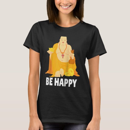 Buddha Monk Namaste Praying Pray Smile Happy Laugh T-shirt (Voorkant)