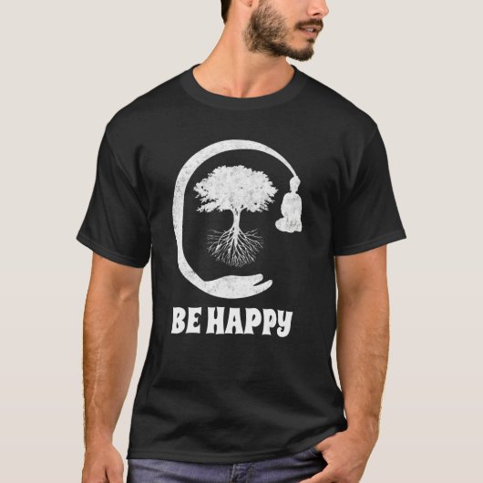 Buddha Monk Namaste Praying Pray Smile Happy Laugh T-shirt (Voorkant)