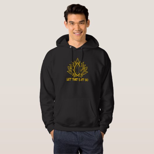 Buddha Monk Namaste Smiling Happiness Let Worries  Hoodie (Voorkant volledig)