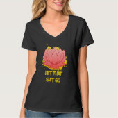 Buddha Monk Namaste Smiling Happiness Let Worries T-shirt (Voorkant)