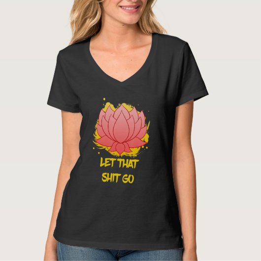 Buddha Monk Namaste Smiling Happiness Let Worries T-shirt (Voorkant)