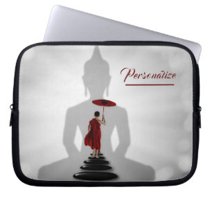 Buddha Monk Zen Meditation Personaliseer de laptop Sleeve