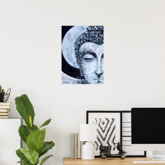 Buddha Moon - Nicole Whitty Art Poster (Thuiskantoor)