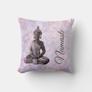 Buddha Namaste Pink Lavender Marble Kussen