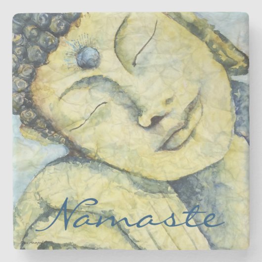 Buddha Namaste Stone Onderzetter (Voorkant)