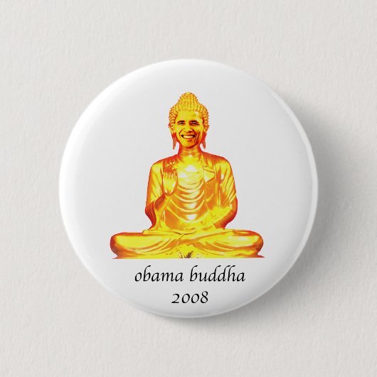 buddha obama ronde button 5,7 cm (Voorkant)