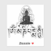 Buddha Om Mani Padme Hum Buddhist Mantra Sticker (Vel)