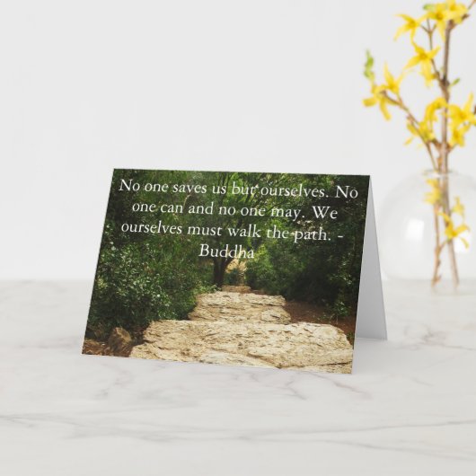Buddha Path Quote Kaart (Gele Bloem)
