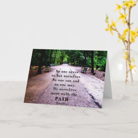 Buddha Path Quote Kaart (Gele Bloem)