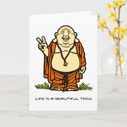 Buddha Peace Kaart (Gele Bloem)