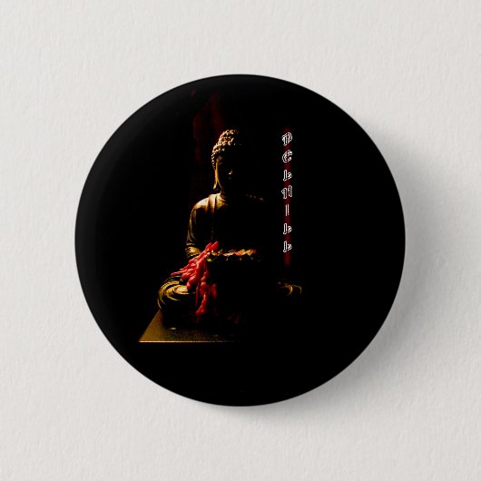 Buddha Pin Ronde Button 5,7 Cm (Voorkant)