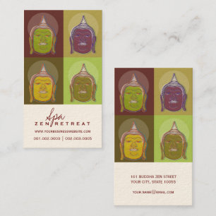 Buddha Pop Art Modern Zen Holistische Spa & Wellne Visitekaartje
