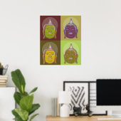 Buddha Pop Art Zen Retro Modern Custom Poster (Thuiskantoor)
