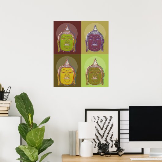 Buddha Pop Art Zen Retro Modern Custom Poster (Thuiskantoor)