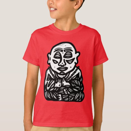 "Buddha Pray" Kinder Hanes TAGLESS® T-Shirt (Voorkant)