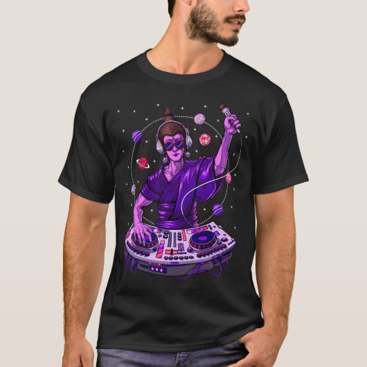 Buddha Psychedelische DJ T-shirt (Voorkant)