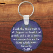 Buddha QUOTATION - Leer deze driedubbele waarheid Sleutelhanger (Voorkant)