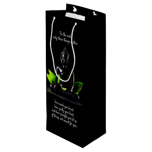 Buddha Quote 3 wijnzak Wijn Cadeautas (Achterkant Gekanteld)