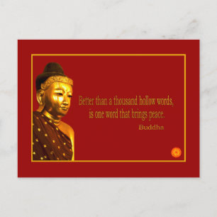 Buddha Quote ~ One Word dat vrede brengt Briefkaart