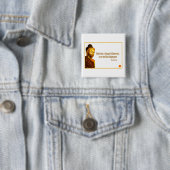Buddha Quote ~ One Word dat vrede brengt Vierkante Button 5,1 Cm (In situ)