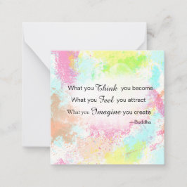 *~ Buddha Quote Pastel Waterverf AP62 Note Kaart Notitiekaartje