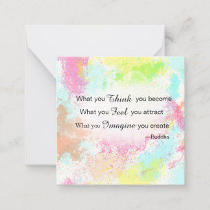*~ Buddha Quote Pastel Waterverf AP62 Note Kaart Notitiekaartje