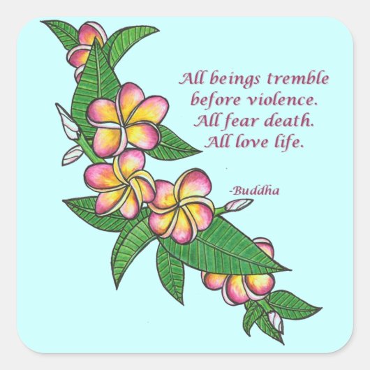 Buddha Quote Vierkante Sticker (Voorkant)