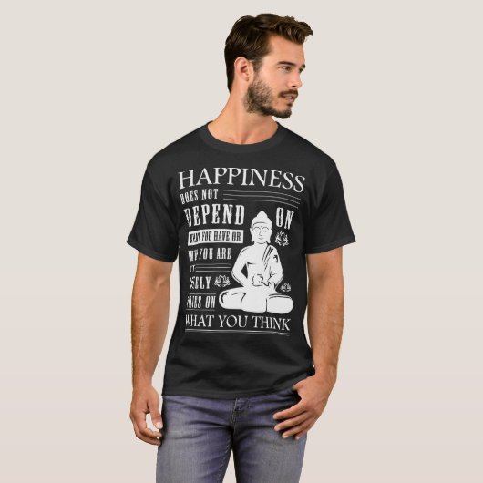 Buddha Quote Zen Buddhism Yoga Happiness Premium  T-shirt (Voorkant volledig)