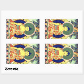BUDDHA RECHTHOEKIGE STICKER (Vel)