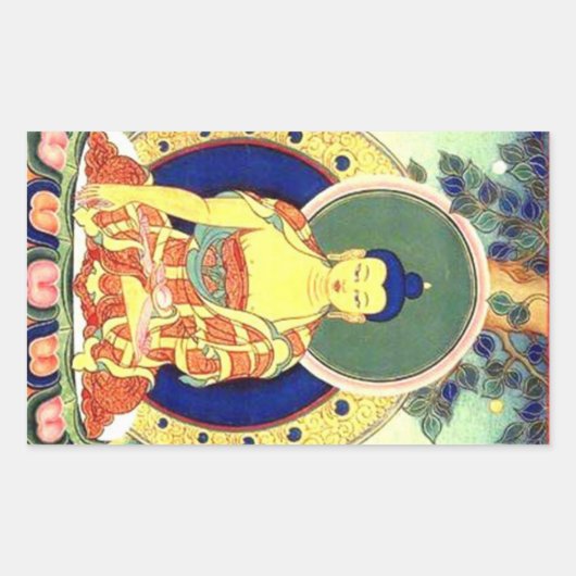 BUDDHA RECHTHOEKIGE STICKER (Voorkant)