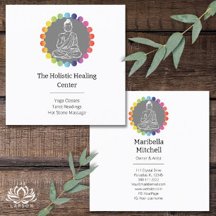 Buddha Regenboog Chakras Spiritueel Metafysisch Yo Vierkante Visitekaartje