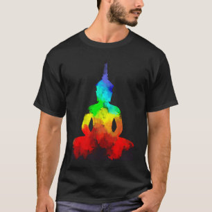 Buddha Regenboog Liefde Yoga Houding T Namaste T-shirt