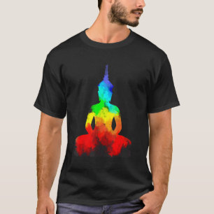 Buddha Regenboog Yoga Namaste Goeroe Geest T-shirt