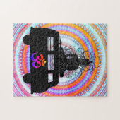 Buddha Retro Hippie Om Symbol Mandala Jigzaag Puzz Legpuzzel (Horizontaal)