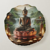 Buddha Rond Kussen (Achterkant)