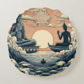 Buddha Rond Kussen (Voorkant)