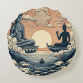 Buddha Rond Kussen (Achterkant)
