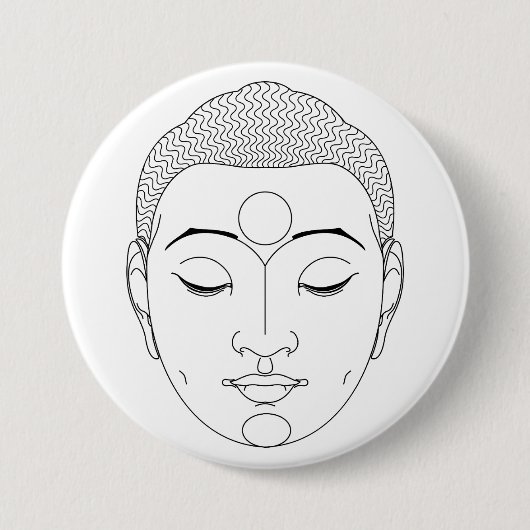 Buddha Ronde Button 7,6 Cm (Voorkant)