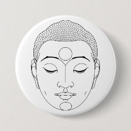 Buddha Ronde Button 7,6 Cm