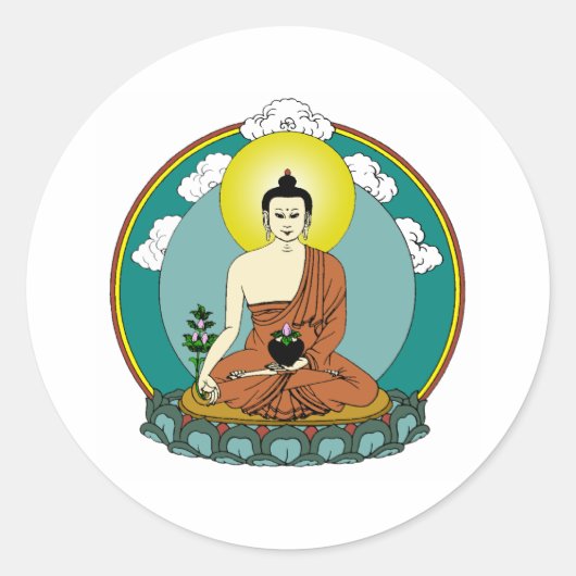 Buddha Ronde Sticker (Voorkant)