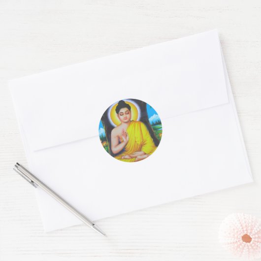 Buddha Ronde Sticker (Envelop)