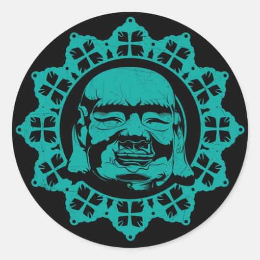 Buddha Ronde Sticker (Voorkant)