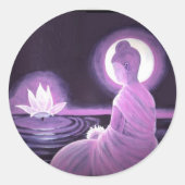 Buddha Ronde Sticker (Voorkant)