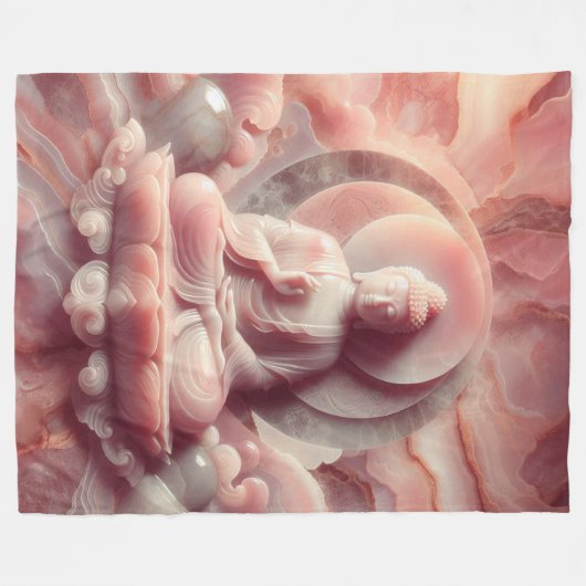 Buddha Roos Quartz 01 Fleece Deken (Voorkant (Horizontaal))