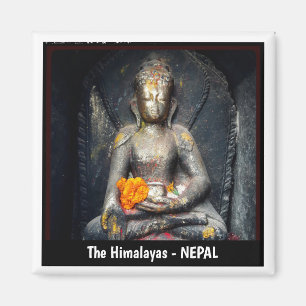 Buddha Shakyamuni, Flower, Kathmandu - Nepal Magneet