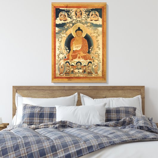 Buddha Shakyamuni Thangka Canvas Afdruk (Insitu (Slaapkamer))