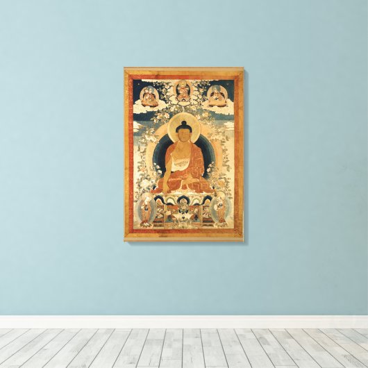 Buddha Shakyamuni Thangka Canvas Afdruk (Insitu (Houten vloer))
